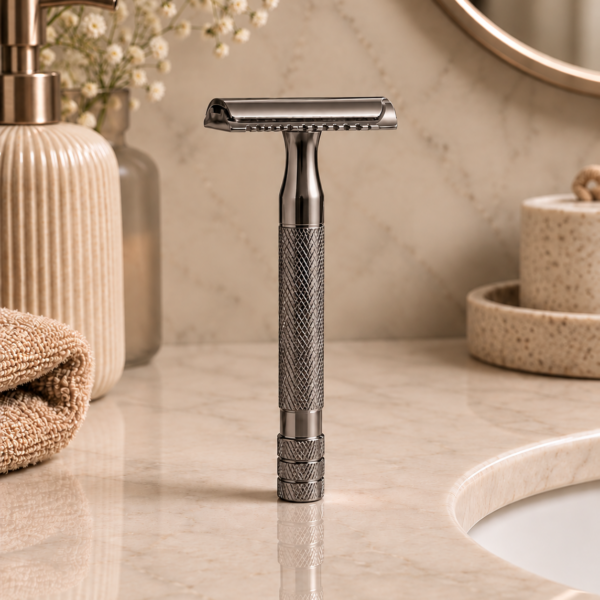 Retro safety razor, mat black