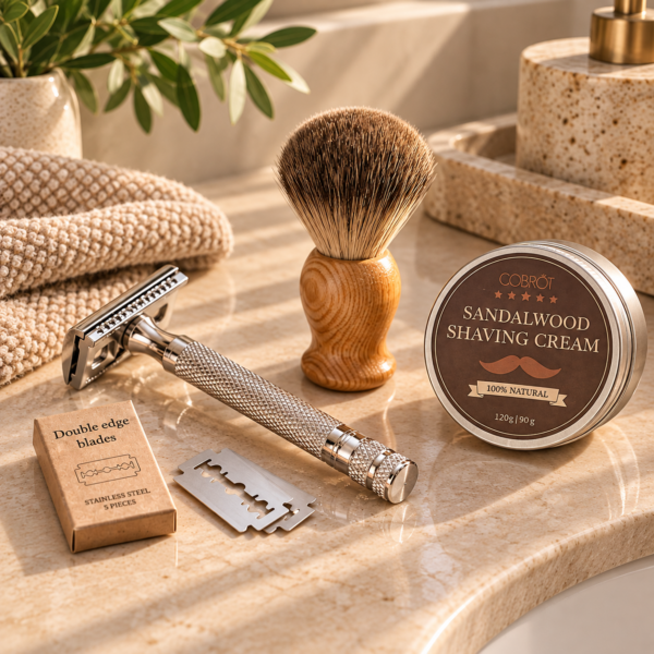 Barber sæt - bright silver
