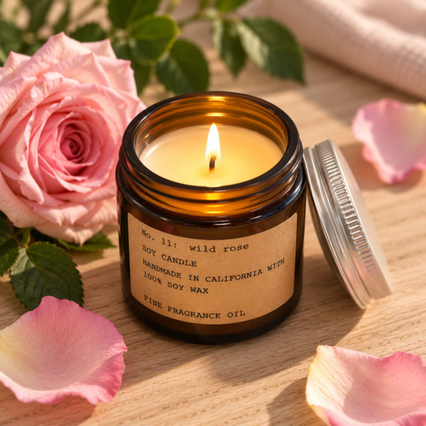 Økologisk soya lys - Wild rose
