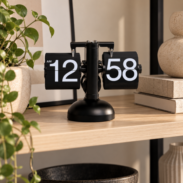 Retro flip clock ur (sort)