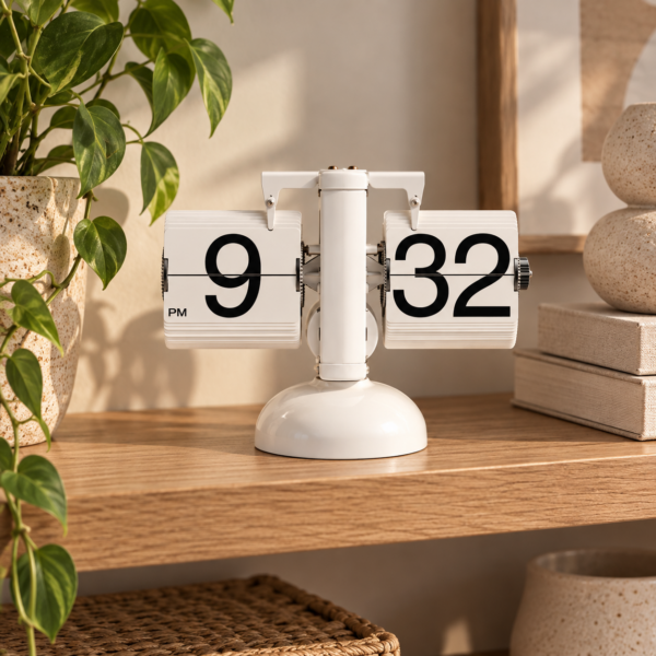 Retro flip clock ur (hvid)